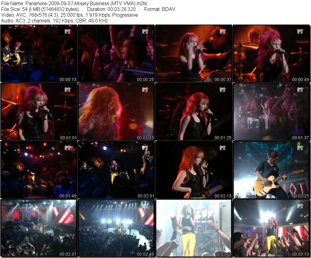 Paramore-2008-09-07-Misery Business (MTV VMA) m2ts preview 0