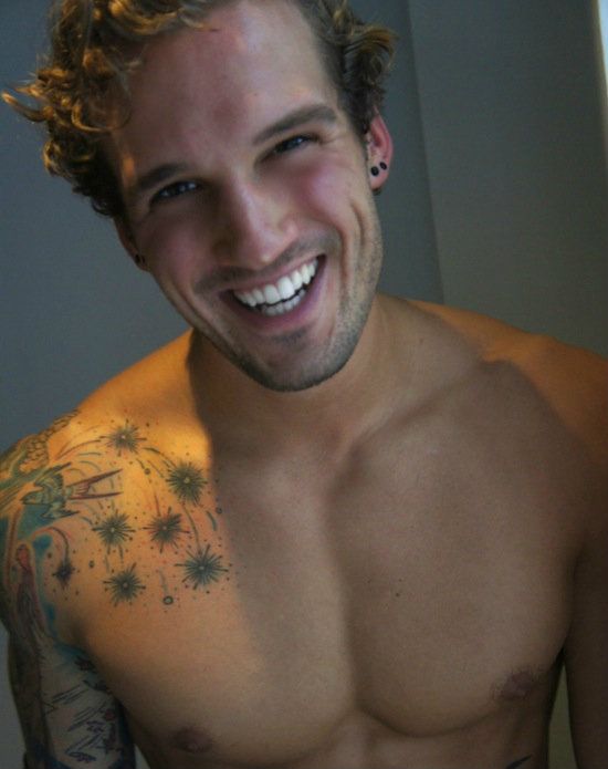 Smiling Shirtless Sexy Man
