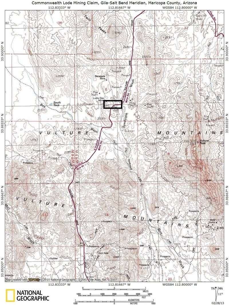 Lode Mining Claim Wickenburg Arizona Gold Silver Mine Adit Shafts 