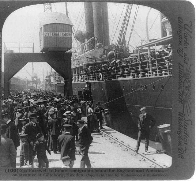 Swedish emigrants leaving Gothenberg, 1905. Library of Congress.