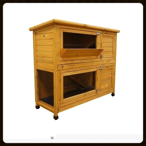 4FT LARGE RABBIT HUTCH INDOOR OUTDOOR BUNNY COVER CAGE FERRET, GUINEA