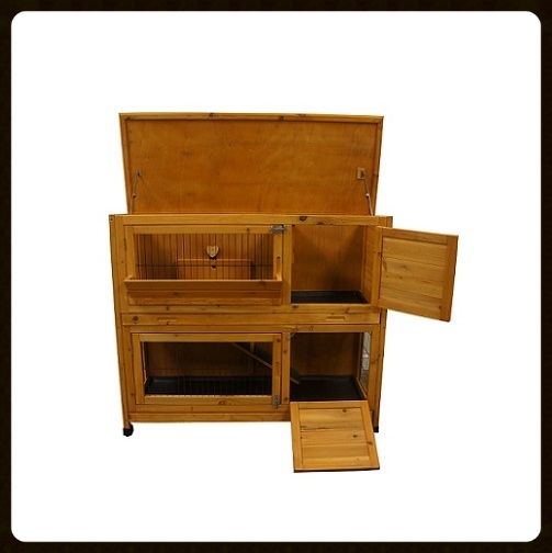 4FT LARGE RABBIT HUTCH INDOOR OUTDOOR BUNNY COVER CAGE FERRET, GUINEA