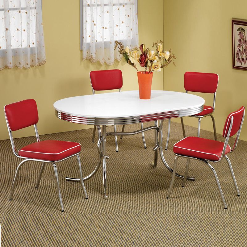 chrome kitchen dinette table and chairs