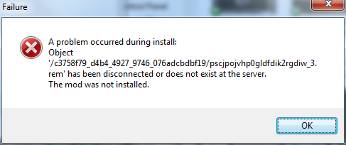 I get this error message when installing via Nexus Mod Manager