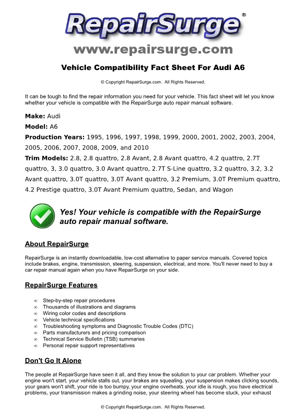 Audi a6 owners manual free