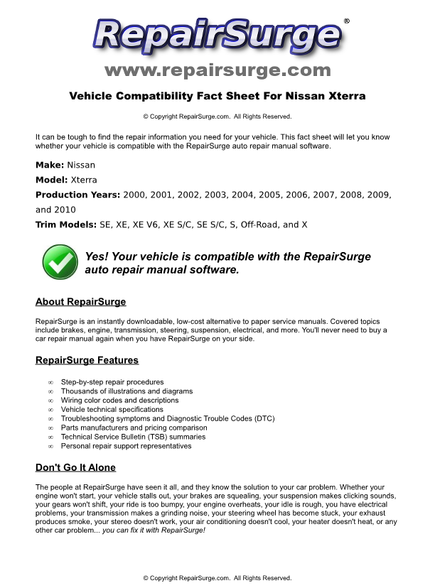 2005 Nissan xterra owners manual download #7