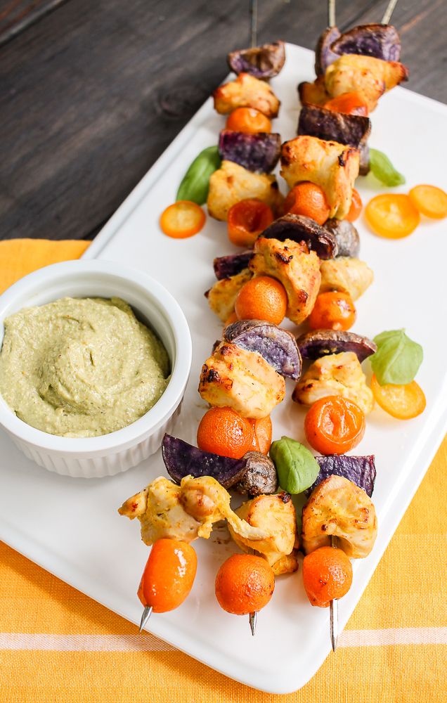Easy recipe to make chicken potato and kumquat kebabs with just a few ingredients!