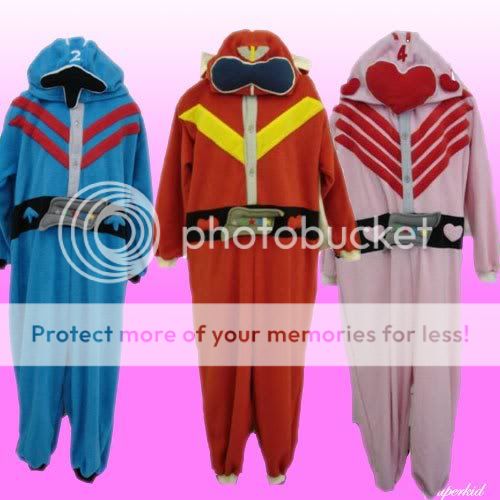 SAZAC Official Blue Power Ranger Gorenja Fleece Kigurumi Costume 