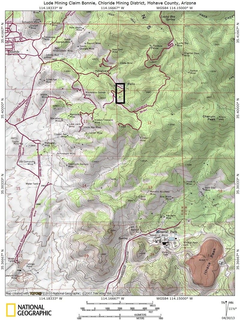 Chloride Arizona Lode Mining Claim Gold Silver Mine Adit Shafts ...