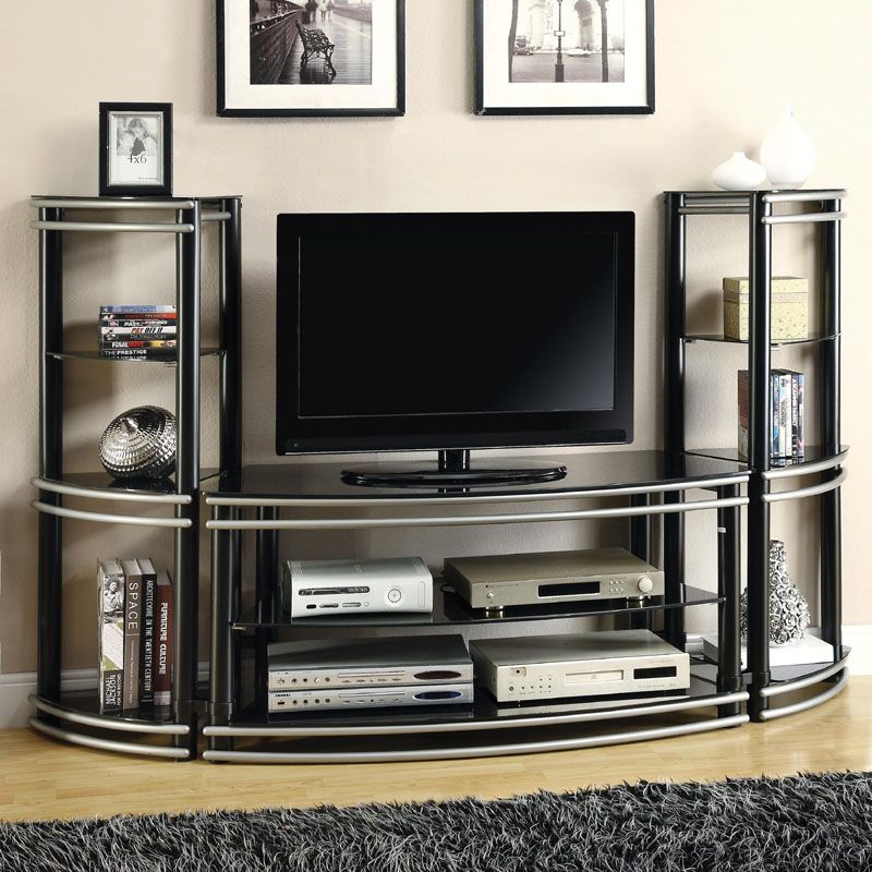 Black Entertainment Center Wall Unit black silver two tone entertainment center tv stand media tower Black Entertainment Center Wall Unit black silver two tone entertainment center tv stand media tower