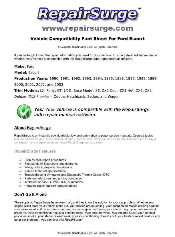 2002 Ford escort user manual #3
